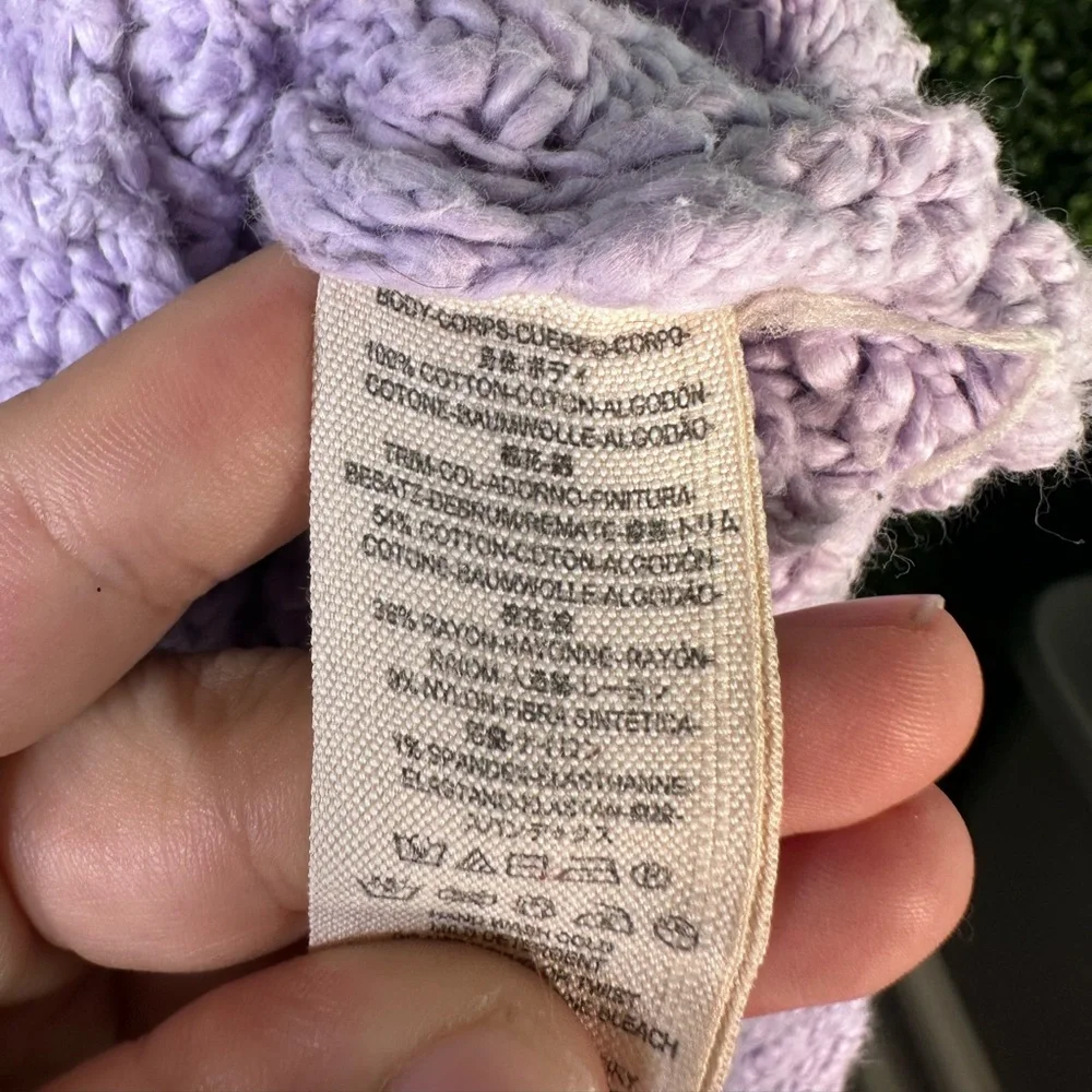Free people‎ oversized for Lavender Knit Women's Sweater balloon sleeve EUC